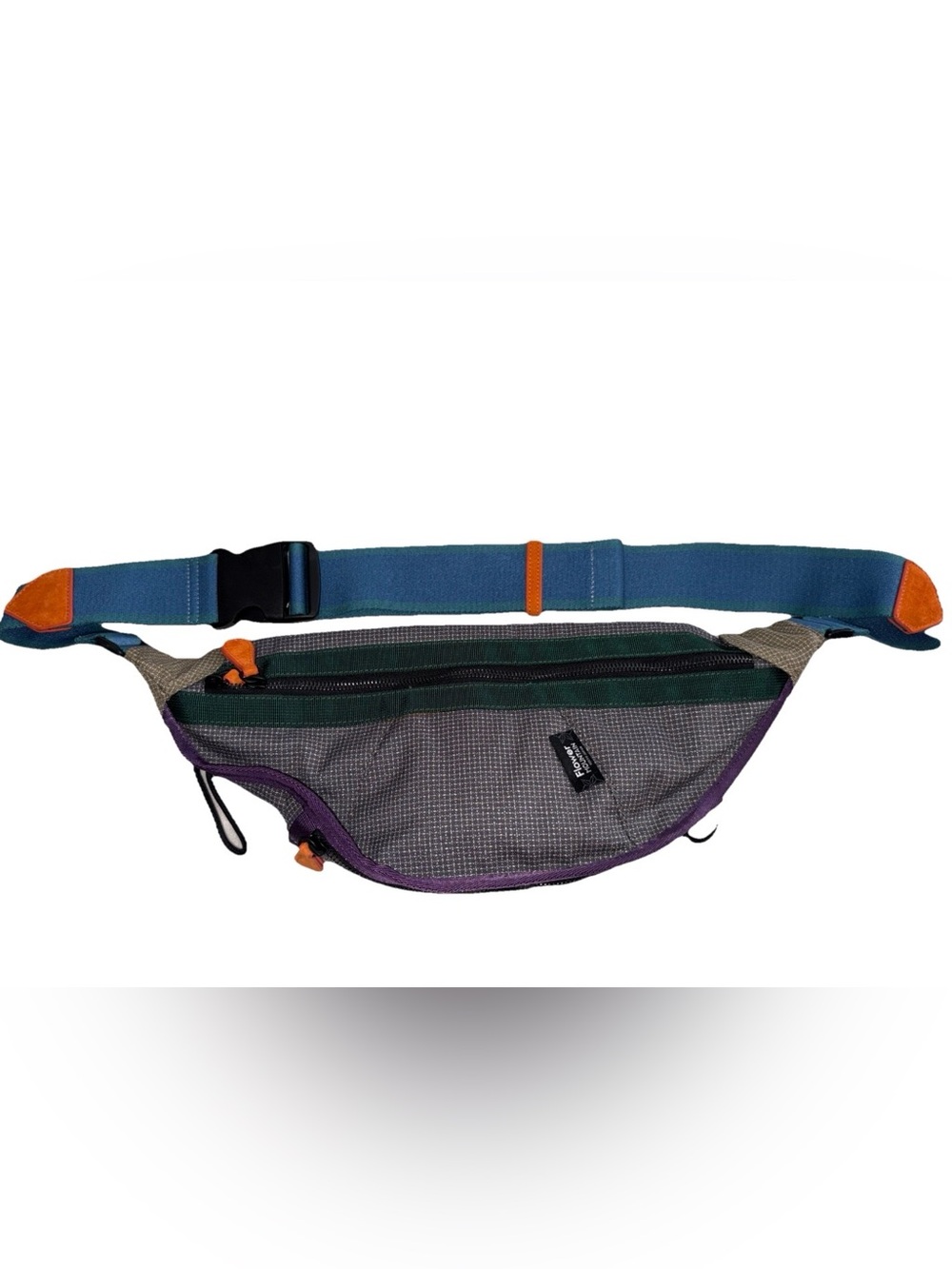 Flower Mountain color-blocked grey ripstop sling bag with a buckled strap - Picture 2 of 7